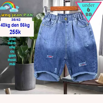 Quần jean ngắn bé trai co giãn PAK (44kg đến 58kg )(24028.1)