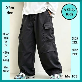 Quần kaki dài bé trai ( QC: Mã 103 - 40kg đến 55kg )