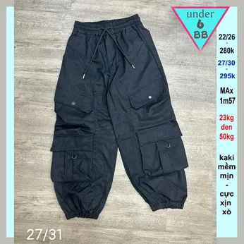 Quần kaki dài bé trai jogger túi hộp (23kg đến 50kg )