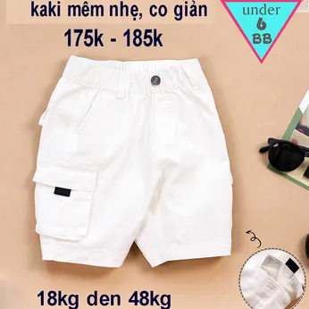 Quần kaki bé trai ngắn túi hộp ( 18kg đến 48kg ) phong cách đơn giản cho bé đi chơi , đi học