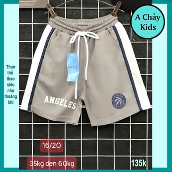 Quần thun bé trai in chữ phong cách thể thao cá tính 