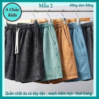 Quần thun bé trai ( Vải wash ) màu trơn đơn giản dành cho bé tuổi teen