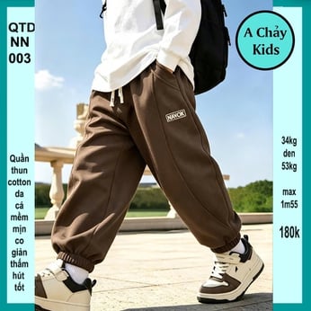 Quần thun dài bé trai ( QTD -NN-003 - 34kg đến 53kg )