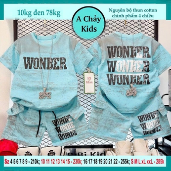 Set đồ bộ bé trai tay ngắn in chữ WONBER loang màu phong cách cực ngầu cho bé đi chơi , du lịch 