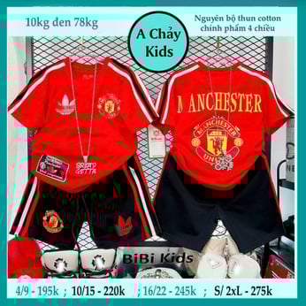 Set đồ bộ bé trai tay ngắn in chữ phong cách thể thao cá tính cho bé diện đi chơi , đi học