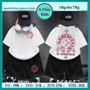 Set đồ bộ bé trai tay ngắn in chữ siêu ngầu phong cách hiphop cho bé đi chơi , đi du lịch