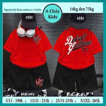 Set đồ bộ bé trai tay ngắn in chữ siêu ngầu phong cách hiphop cho bé đi chơi , đi du lịch