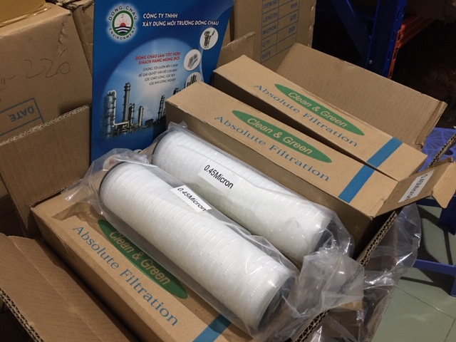 lõi lọc giấy xếp nhập khẩu 10 inch 5 micron dùng trong dân dụng và công nghiệp