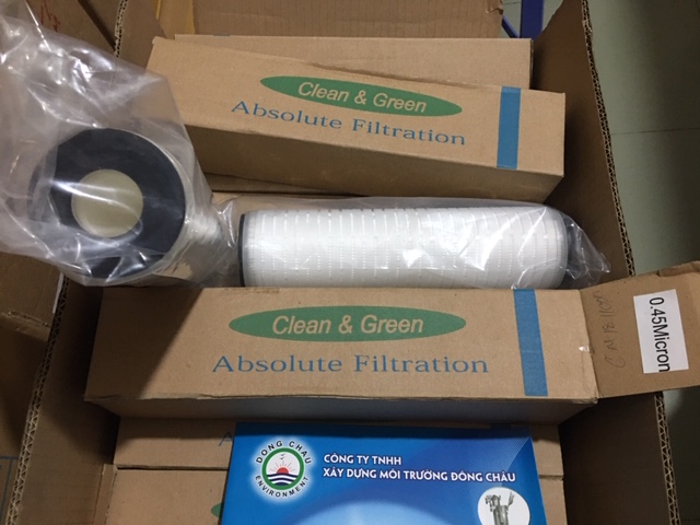 cấu tạo chi tiết lõi lọc giấy xếp 10 inch 0.45 micron