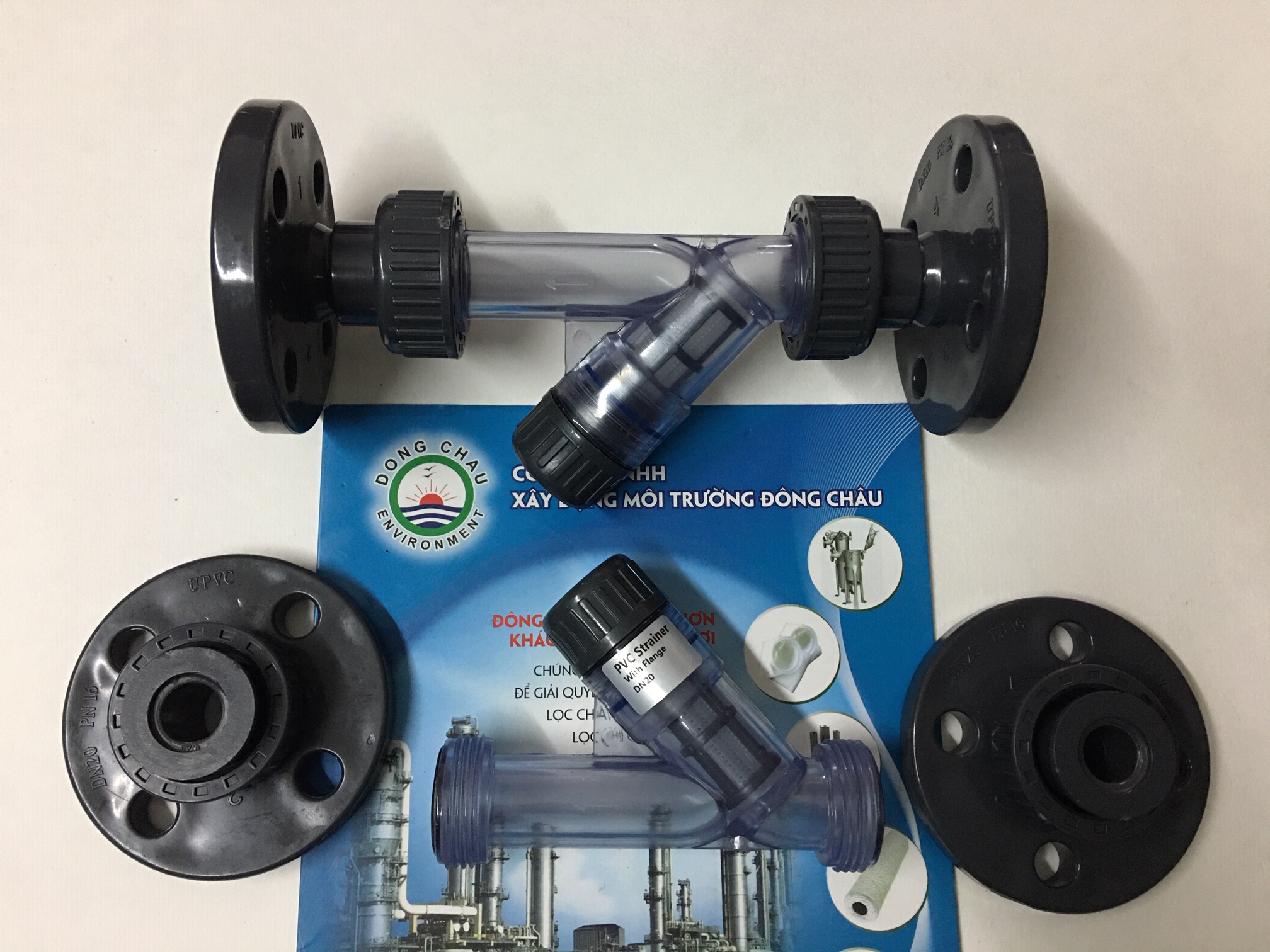 đại lý Y lọc nhựa trong uPVC DN20 mặt bích