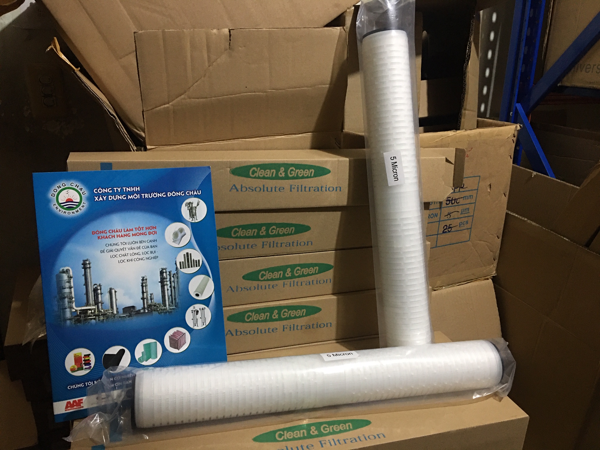liên hệ đông châu phân phối Lõi lọc giấy xếp clean green 5 micron 20 inch