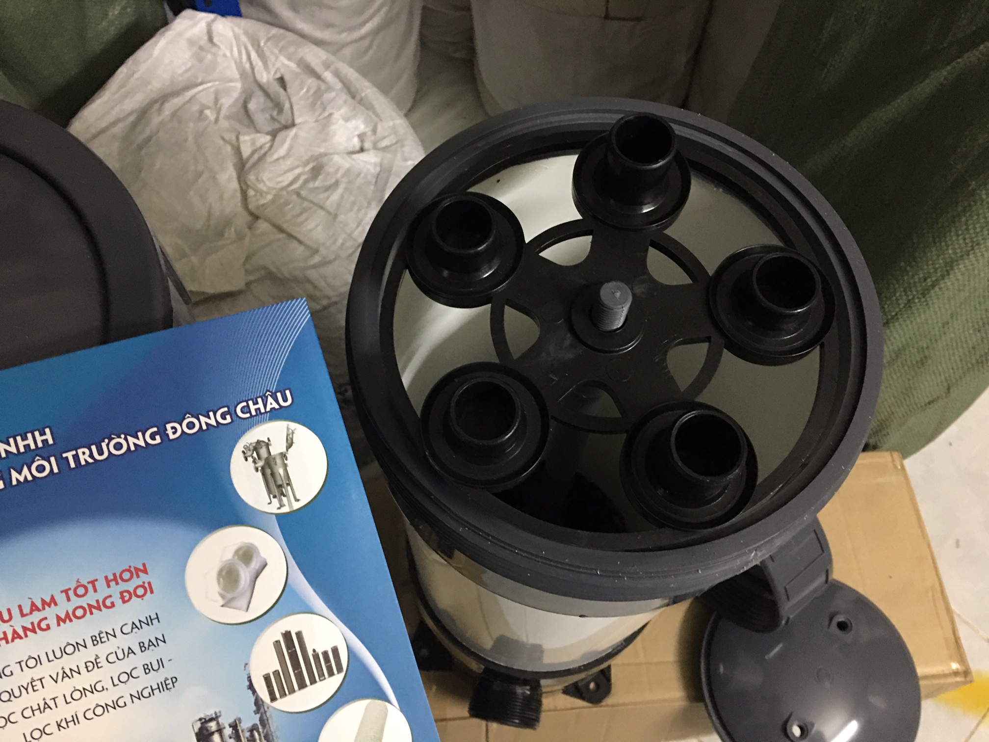 cấu tạo chi tiết bên trong Bình nhựa lọc nước công nghiệp uPVC 5 lõi 20 inch