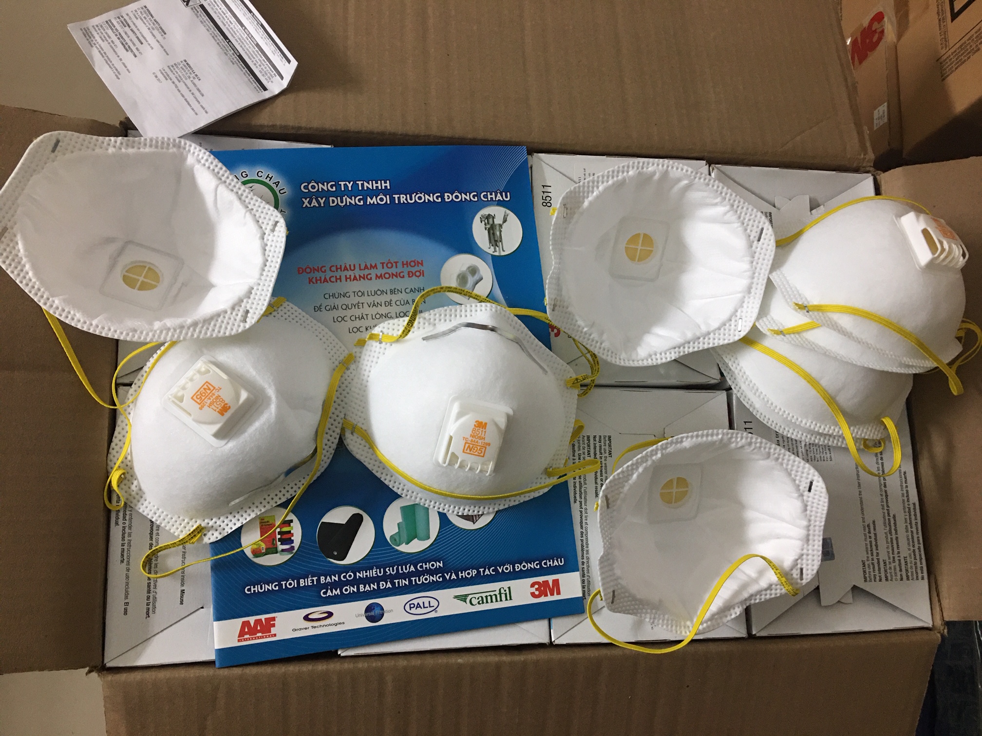 liên hệ đông châu phân phối Khẩu trang tiêu chuẩn N95 có van 3M 8511