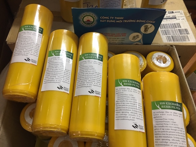 liên hệ đông châu phân phối Lõi Lọc Hạt Nhựa Làm Mềm Nước 10 Inch Cation