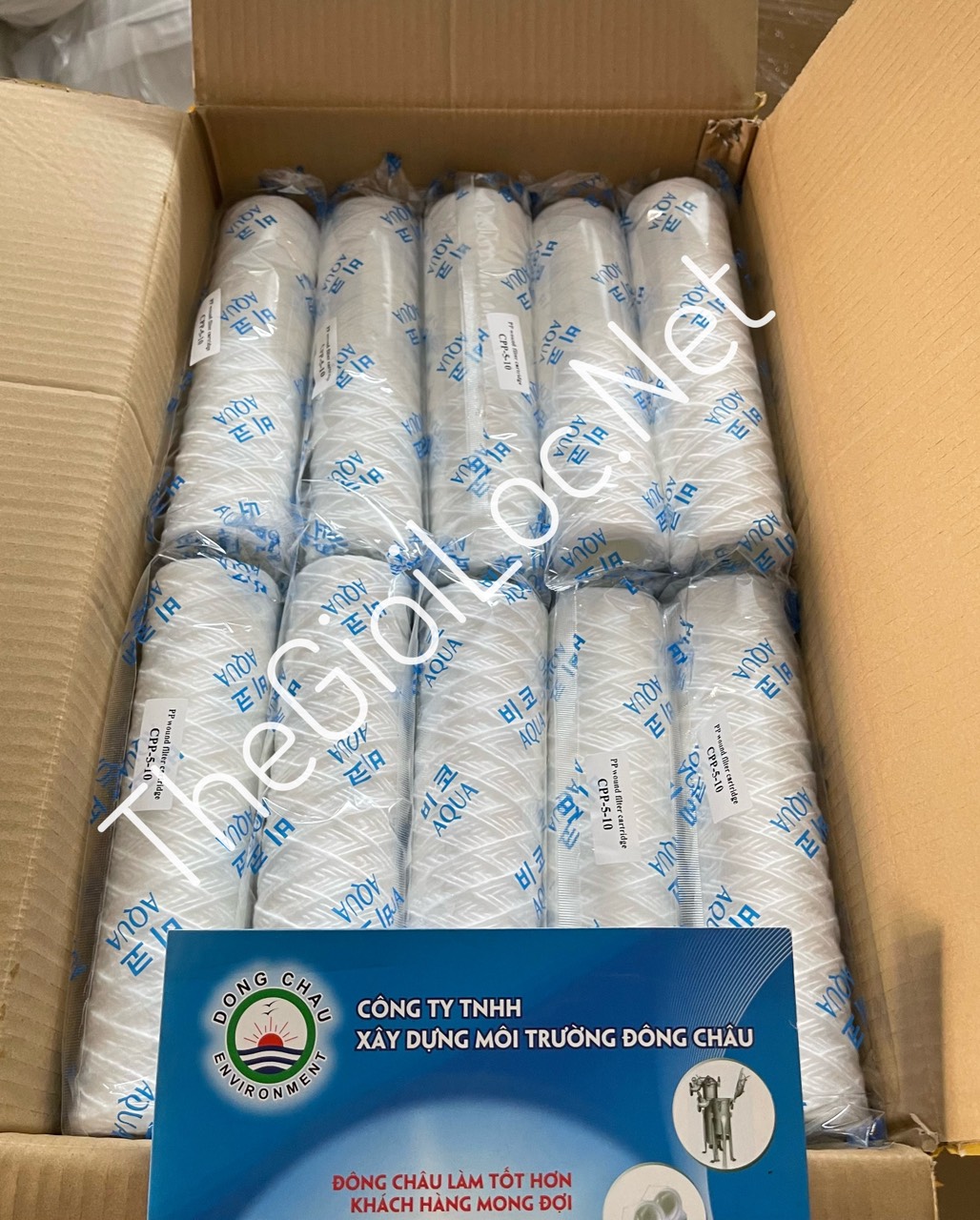 nguyên thùng CPP-5micron-10 inch Lõi lọc sợi cuốn Aqua bao bì mới