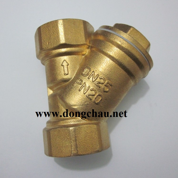 thông tin kích thước Y lọc bằng đồng 2 đầu ren DN25