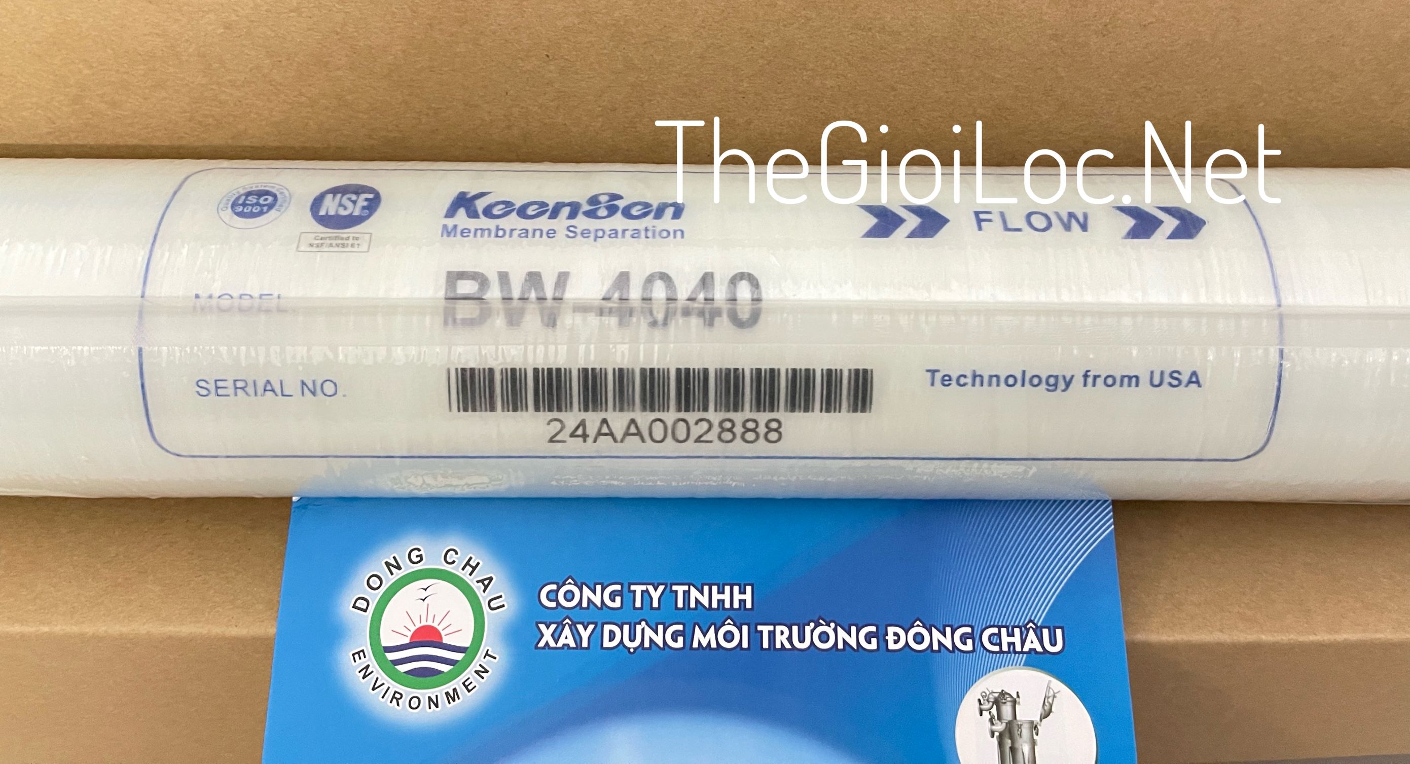 thông tin chi tiết xuất xứ KeenSen BW-4040 Membrane Màng RO áp cao