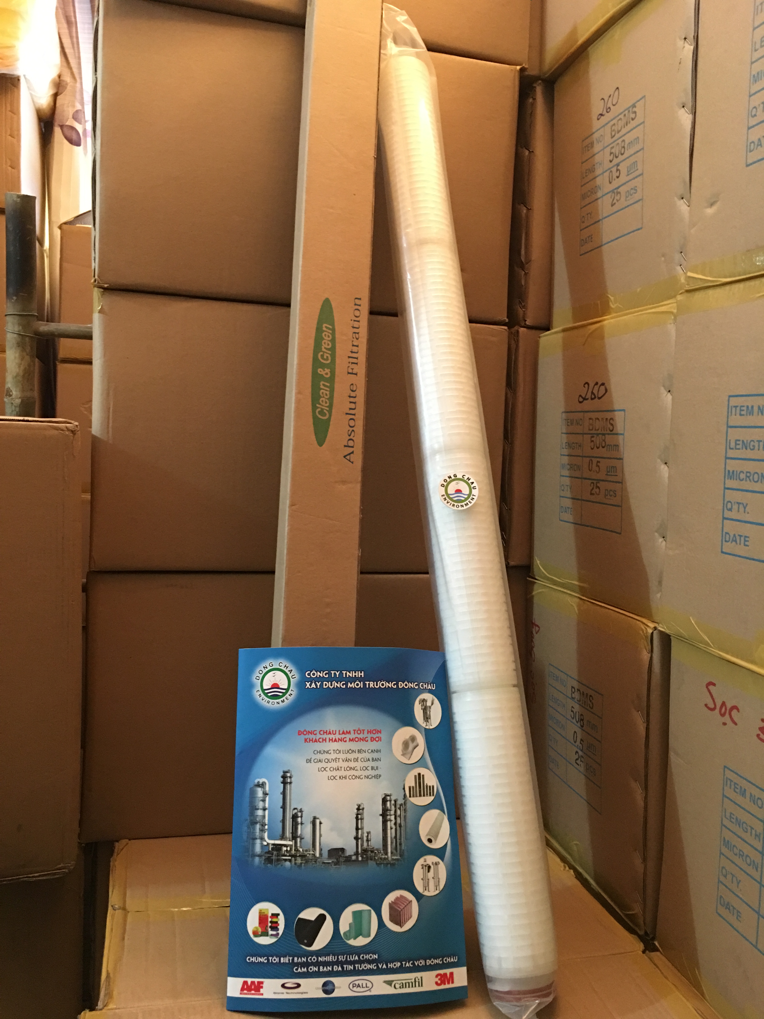 liên hệ đông châu phân phối Lõi lọc giấy xếp 0.2micron 40inch oring 226 Clean Green