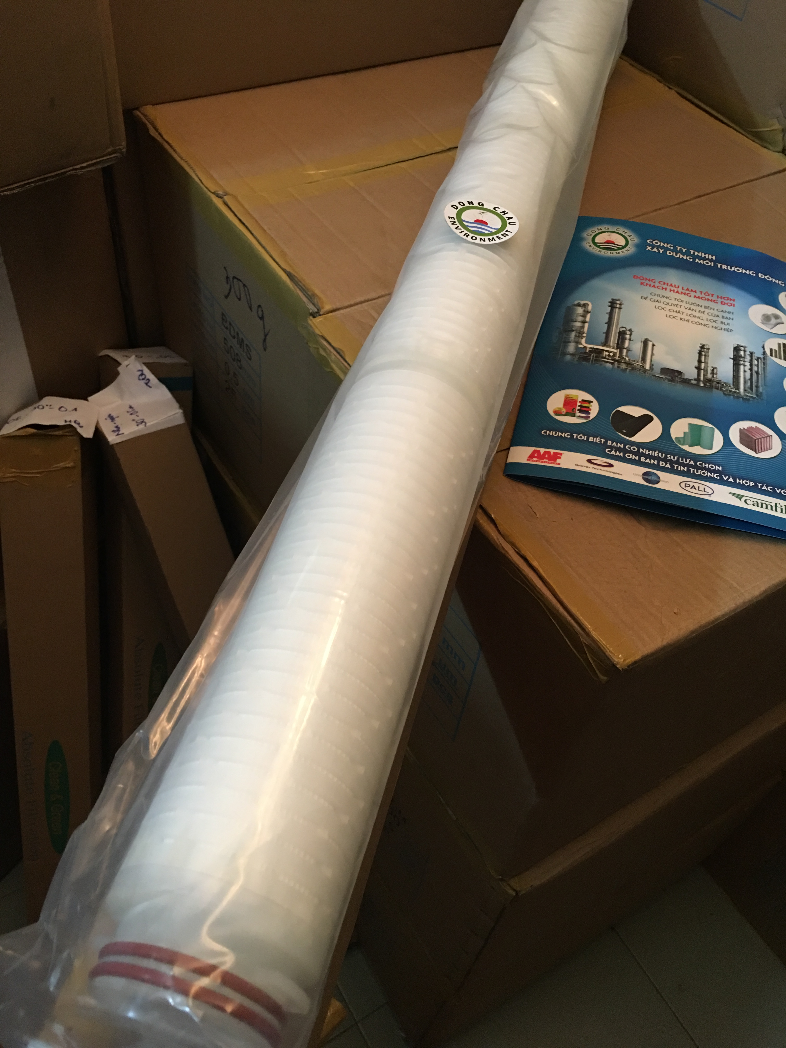 cấu tạo chi tiết lõi lọc giấy xếp 0.2 micron 40 inch