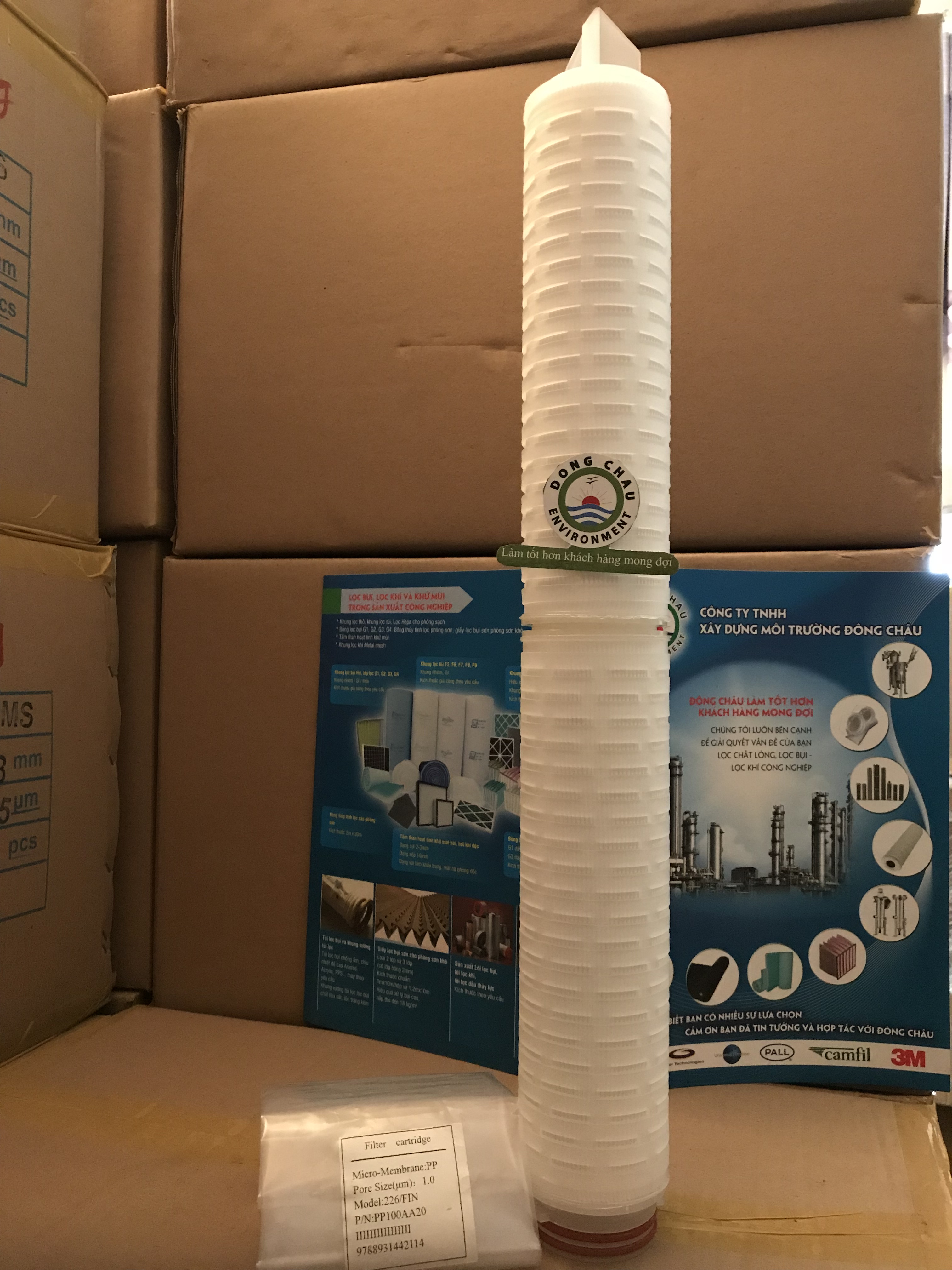 lõi lọc giấy xếp lọc cặn hóa chất 1 micron 20 inch hàn quốc