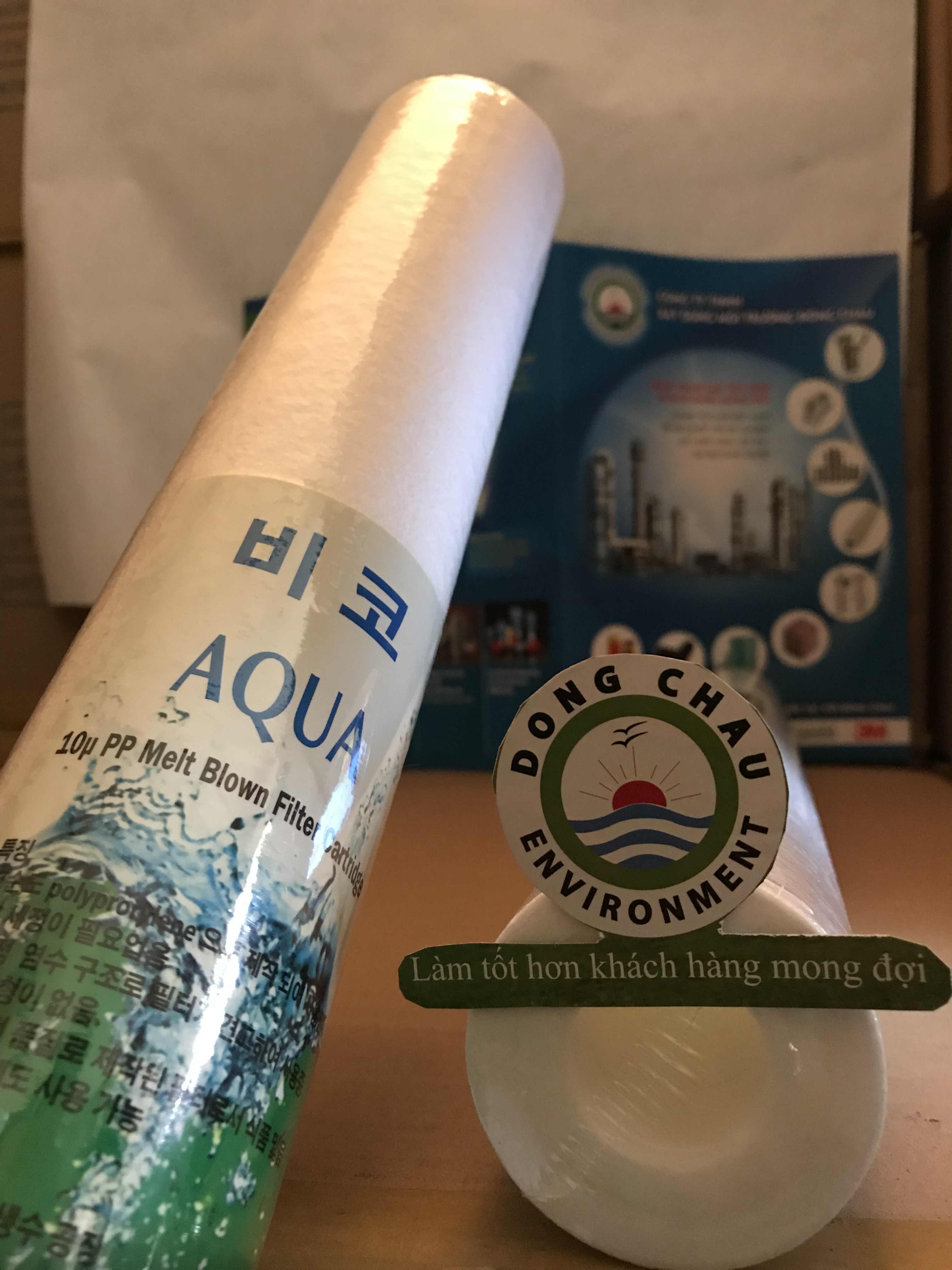 Lõi lọc nước thô bông nén 10-micron 20-inch Aqua Korea