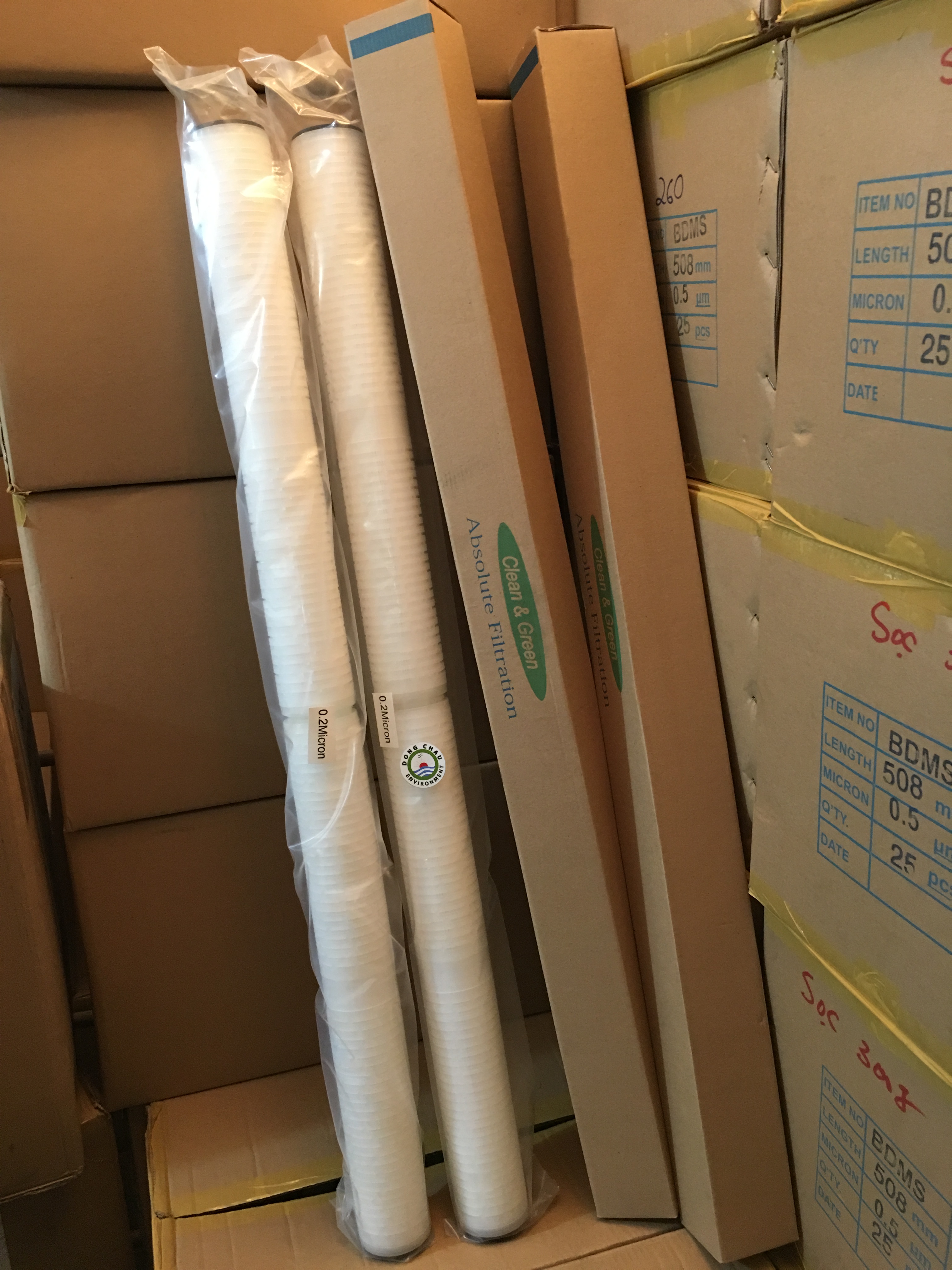 lõi lọc giấy xếp nhập khẩu 40 inch 0.2 micron