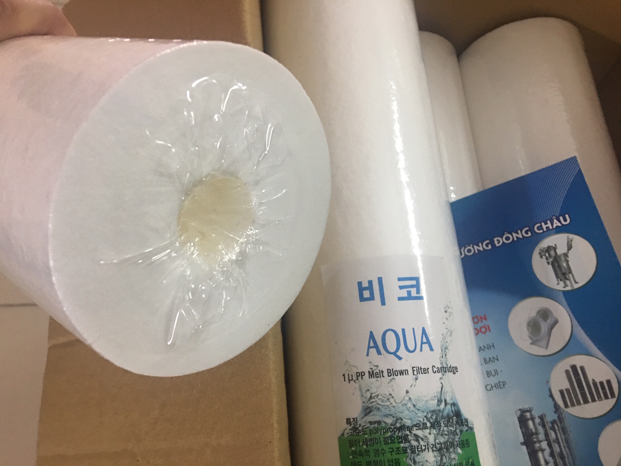 cấu tạo chi tiết Lõi lọc nén Big Blue Aqua 1 micron 20 inch