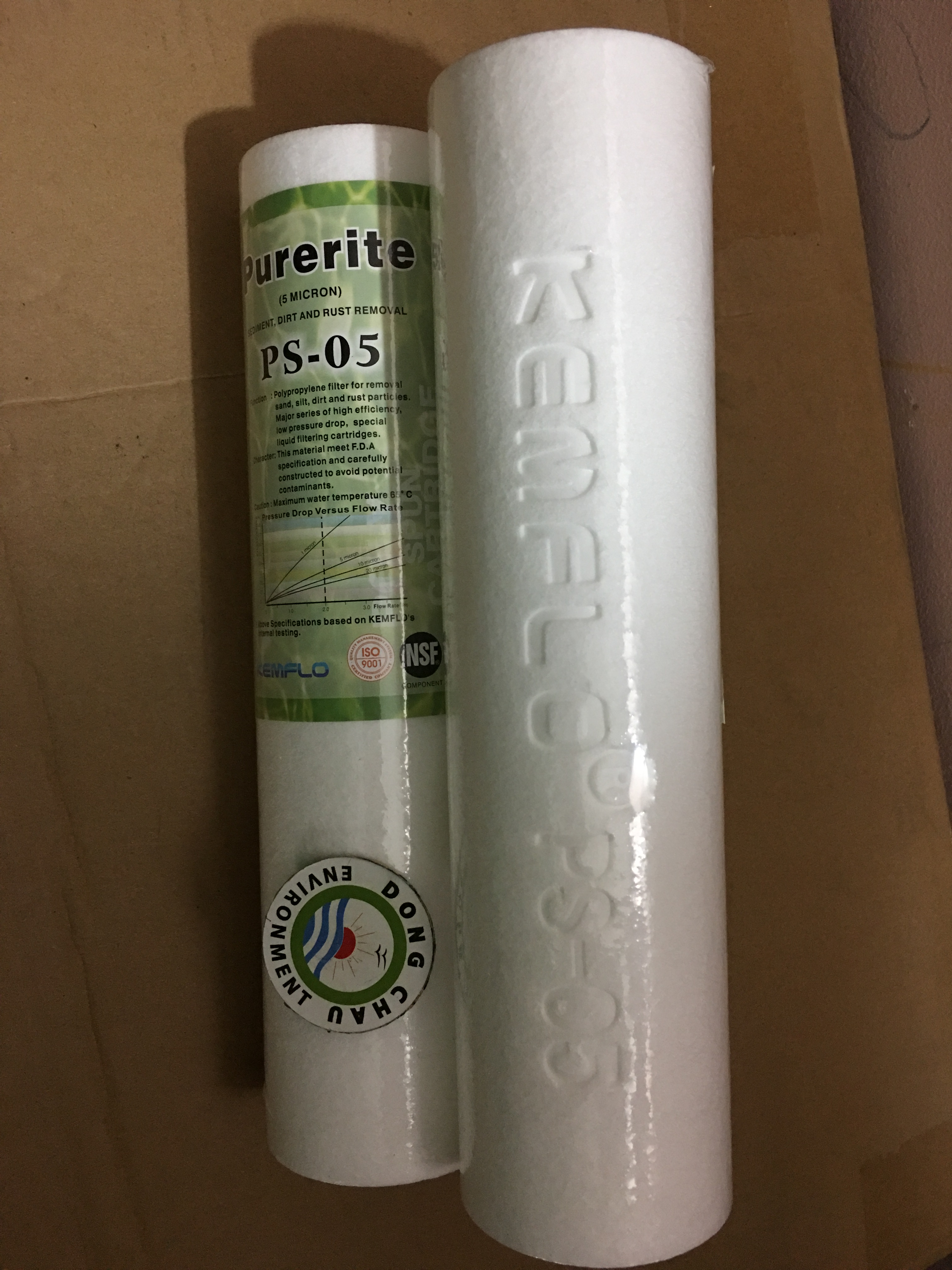 cấu tạo chi tiết Lõi Lọc Nén 5 Micron 10 Inch Purerite