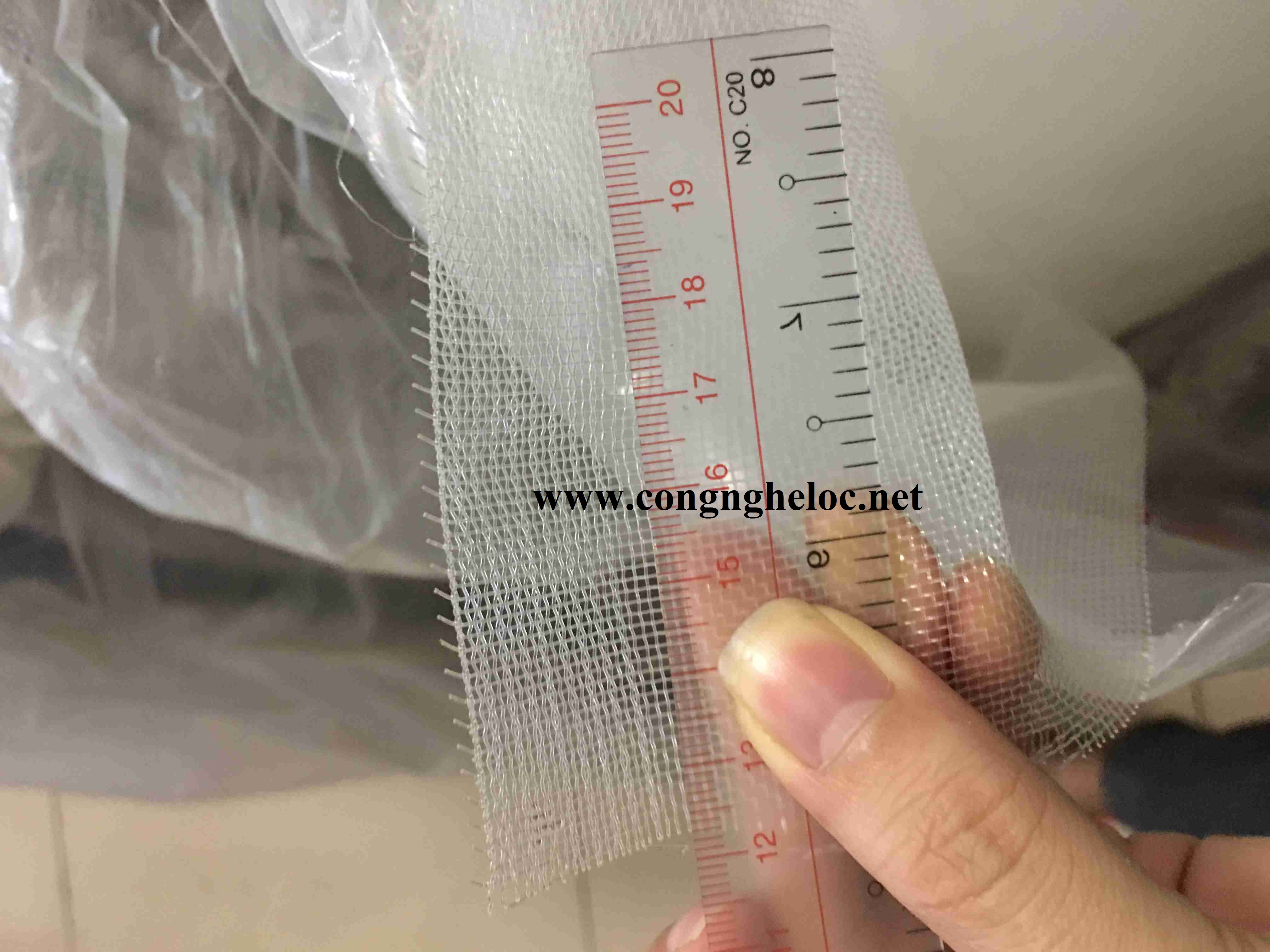 đo test kích thước Vải Lọc NMO 1000 Micron