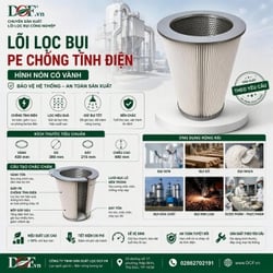 Lõi lọc bụi PE chống tĩnh điện hình nón có vành DCF.vn