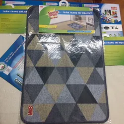 Thảm Lót Sàn Trang Trí Họa Tiết Hình Tam Giác 3M
