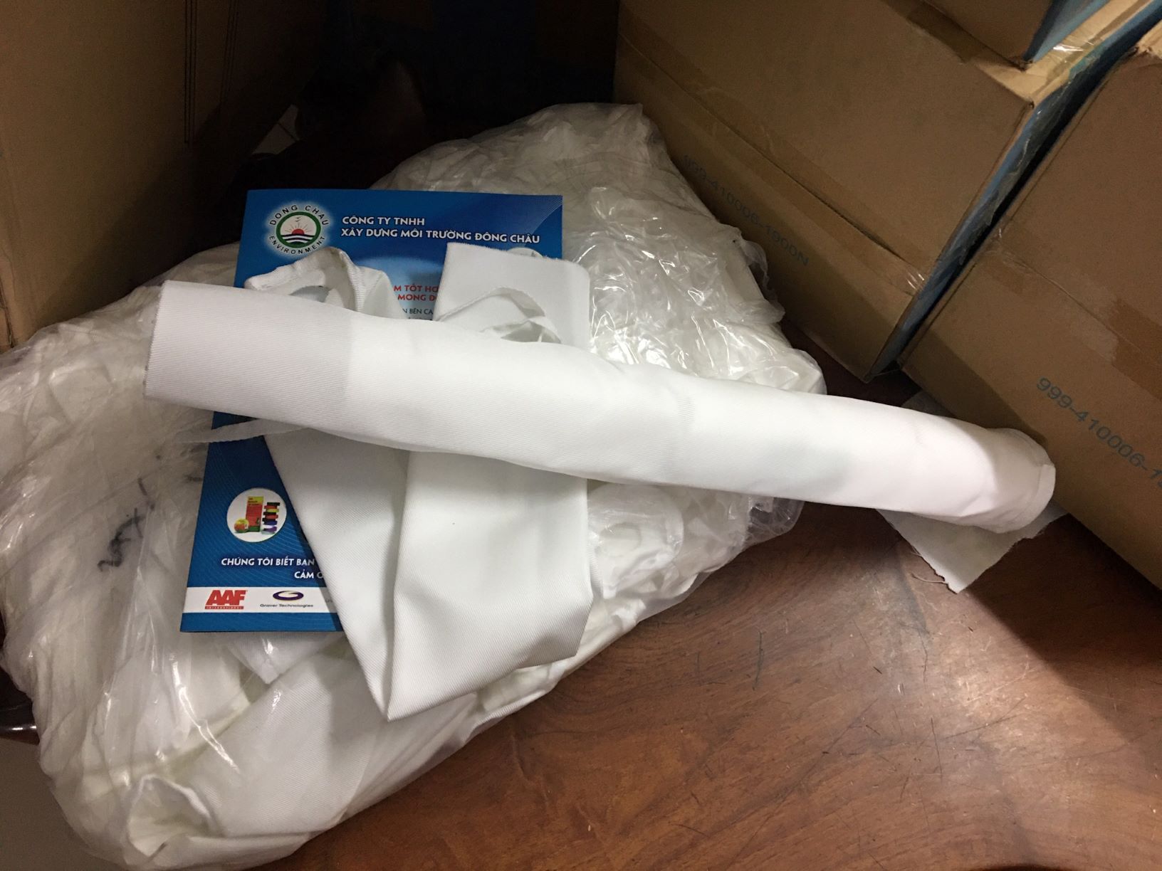 liên hệ đông châu sản xuất Túi Vải dệt PP Catod bọc lõi lọc 20 inch