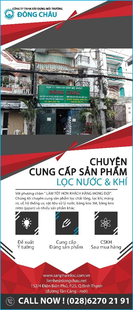 cung cấp sản phẩm lọc chính hãng lọc nước, lọc khí công ty môi trường Đông Châu