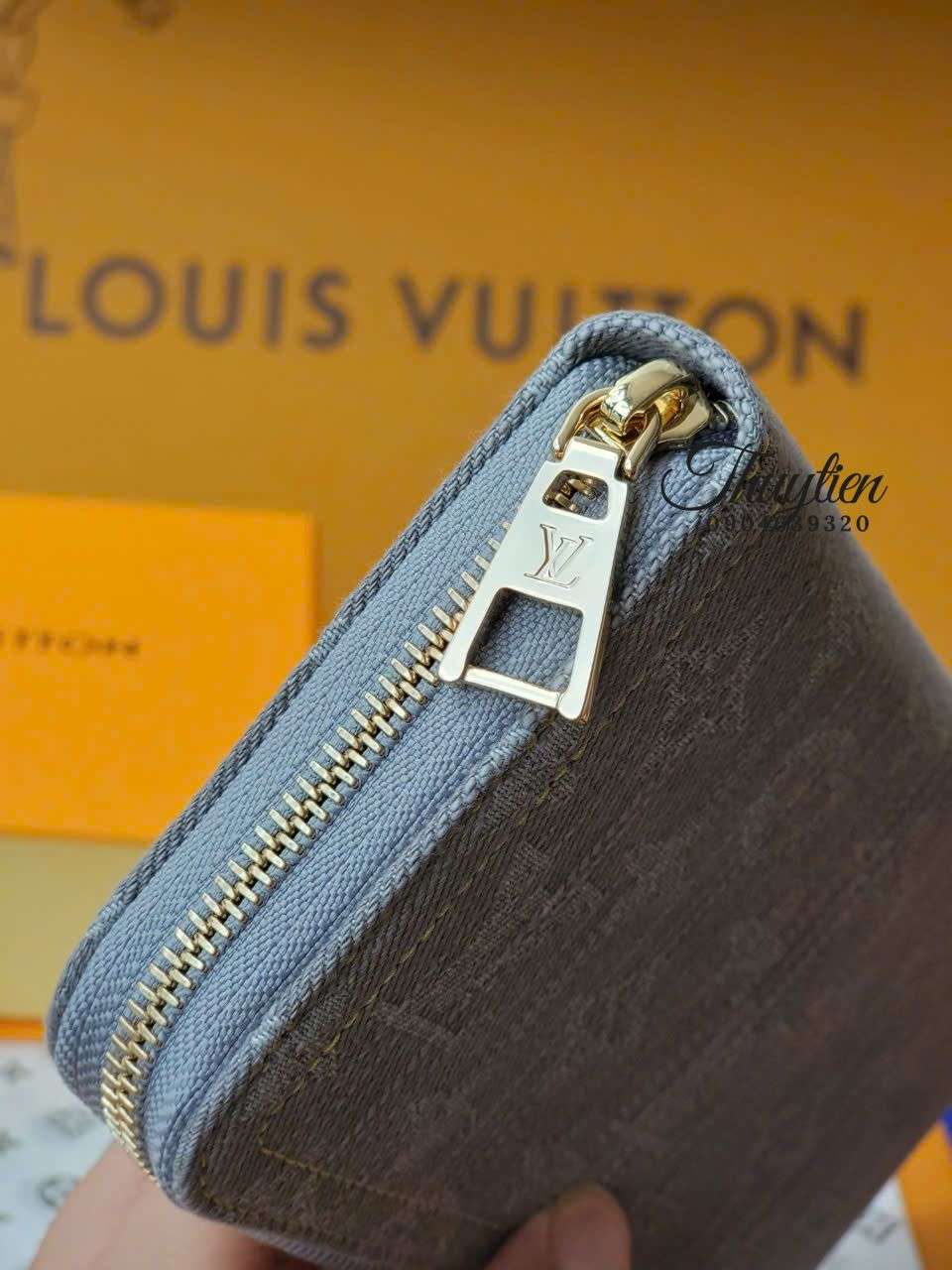 Ví Lv Da Canvas Màu Xám Cao Cấp Like Auth Mới Nhất