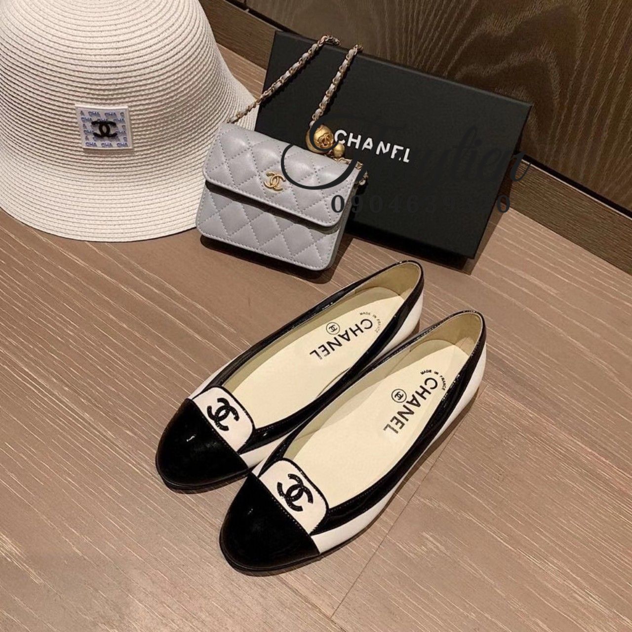 Giày búp bê mũi vuông có quai da thật cao cấp Chanel CHANNEL  Gian hàng  online