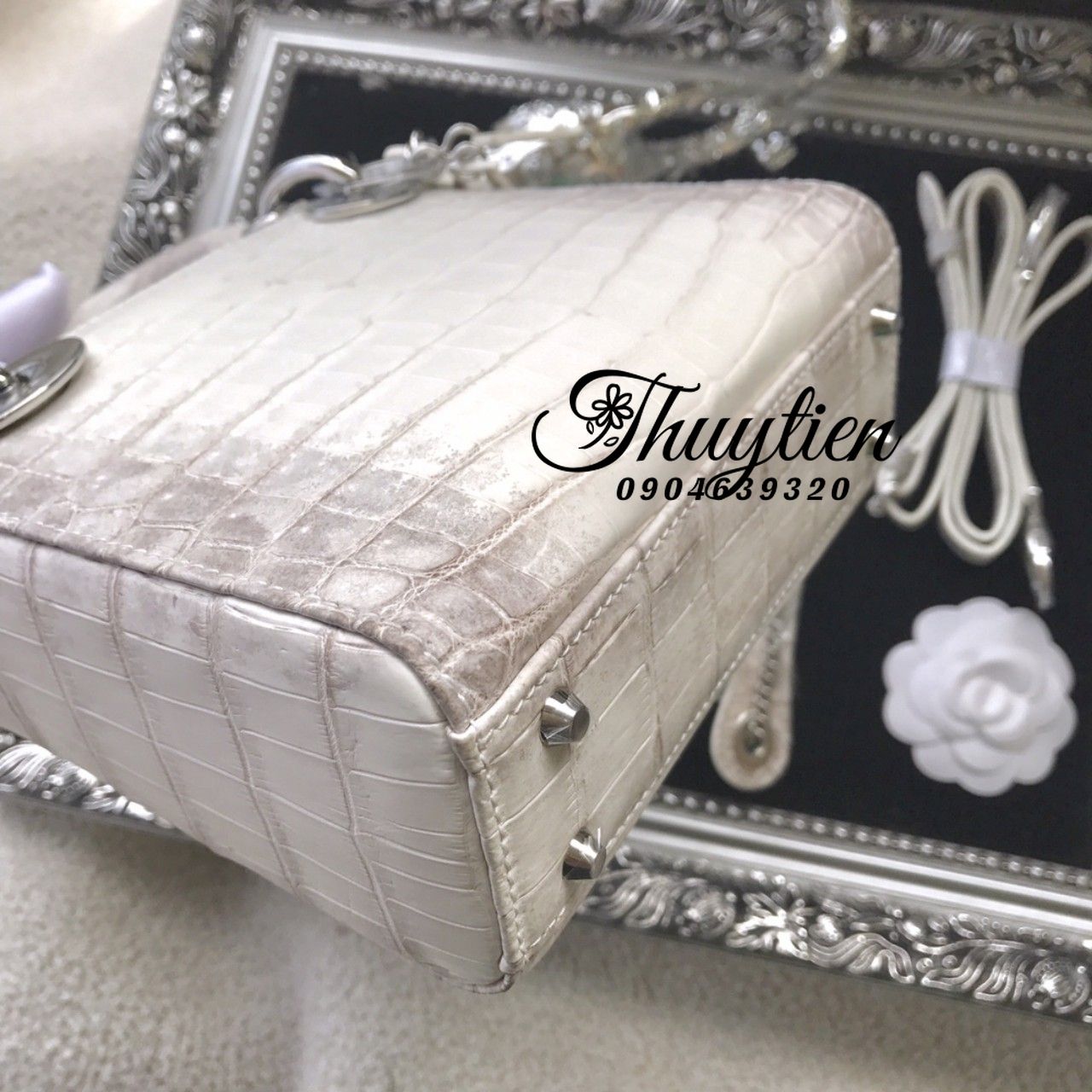 Túi Xách Dior Lady Da Cá Sấu Bạch Tạng Like Auth 1:1 - Thủy Tiên Chuyên Túi Vip