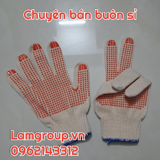 Găng tay len phủ hạt PE giá rẻ cuối năm Găng tay len phủ hạt PE giá rẻ cuối năm