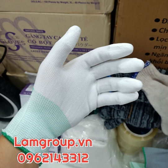 Găng tay PU phủ ngón trắng chuyên dùng trong môi trường phòng sạch Găng tay PU phủ ngón trắng chuyên dùng trong môi trường phòng sạch