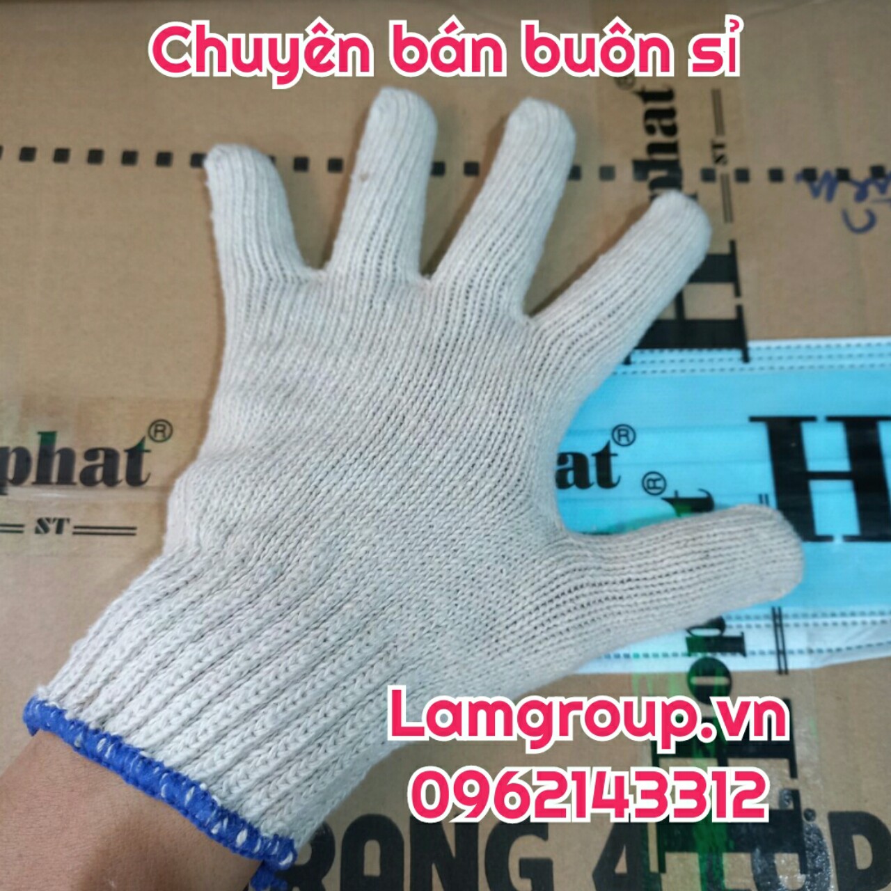 Bao tay len màu trắng đủ trọng lượng 40g-100g cho nam nữ công nhân Bao tay len màu trắng đủ trọng lượng 40g-100g cho nam nữ công nhân