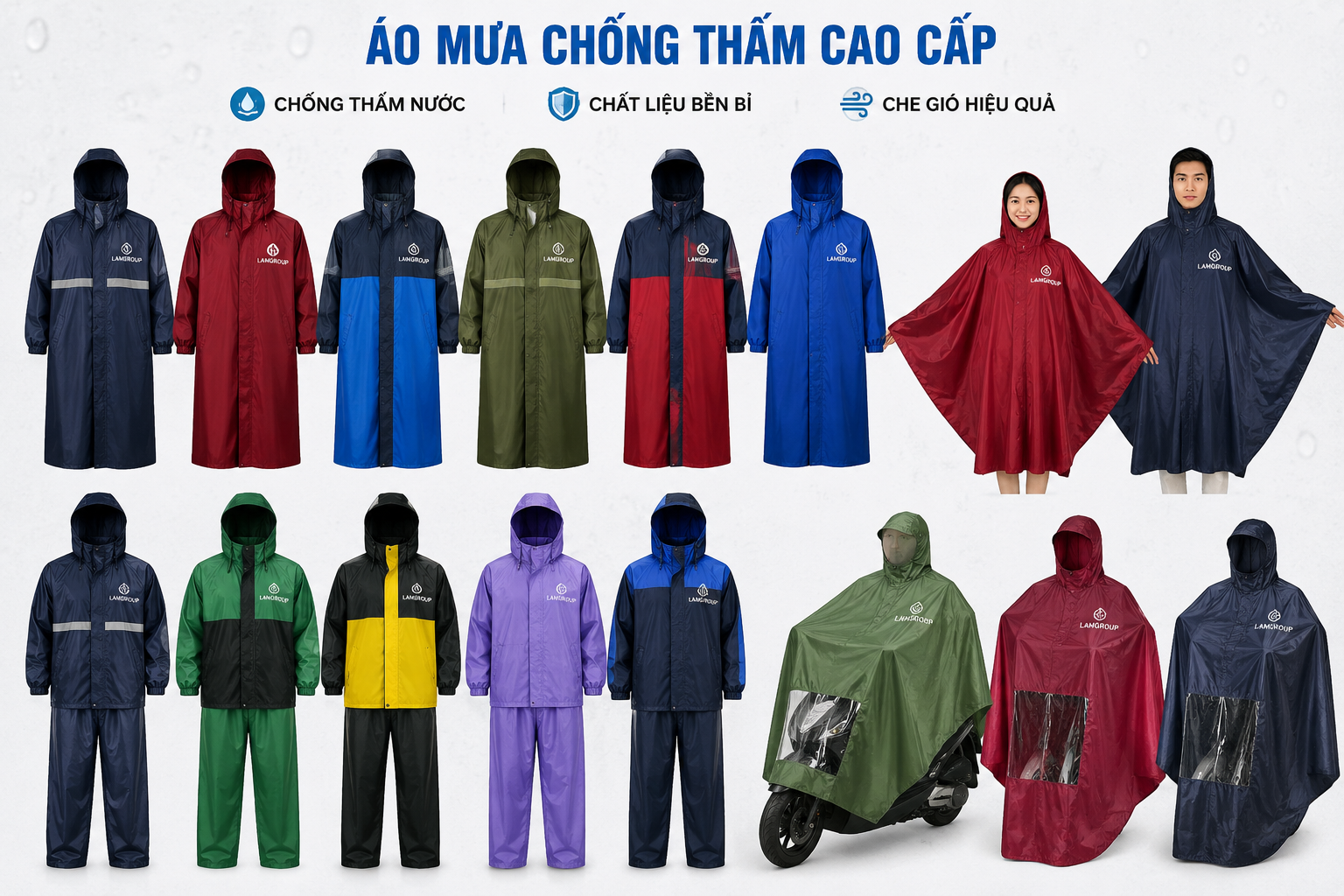 Giữ khô suốt hành trình với áo mưa chống thấm chuyên nghiệp từ Lamgroup Giữ khô suốt hành trình với áo mưa chống thấm chuyên nghiệp từ Lamgroup