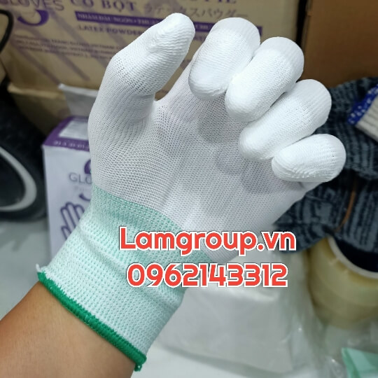 Găng tay phủ PU lòng bàn tay và ngón tay Găng tay phủ PU lòng bàn tay và ngón tay