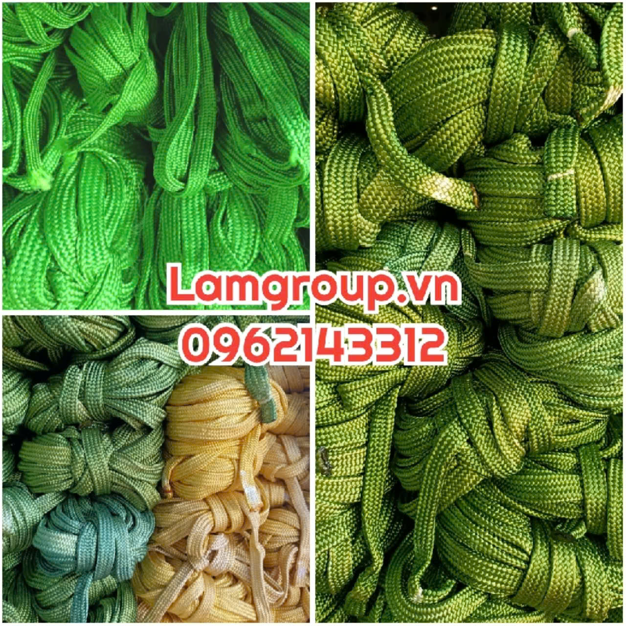 Kho sỉ các loại dây dù: bản dẹt và bản tròn Kho sỉ các loại dây dù: bản dẹt và bản tròn