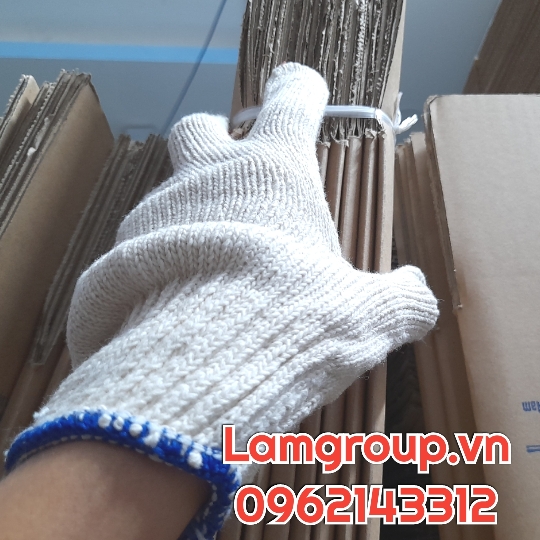 Găng tay bảo hộ sợi len phủ hạt màu đỏ màu vàng Găng tay bảo hộ sợi len phủ hạt màu đỏ màu vàng