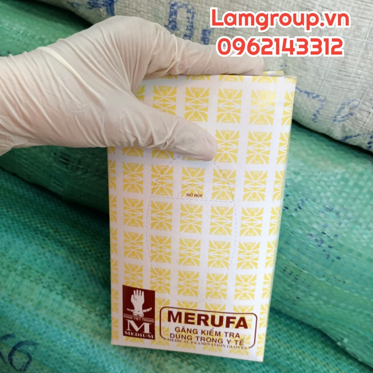 Găng tay y tế cao su latex có bột thăm khám Merufa Việt Nam Găng tay y tế cao su latex có bột thăm khám Merufa Việt Nam
