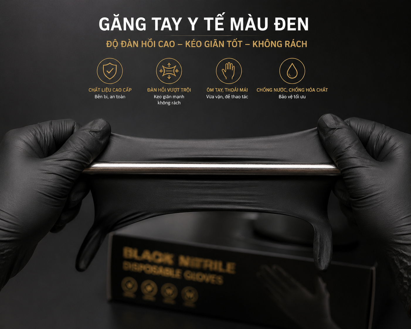 Găng tay màu đen cho spa/nail Găng tay màu đen cho spa/nail
