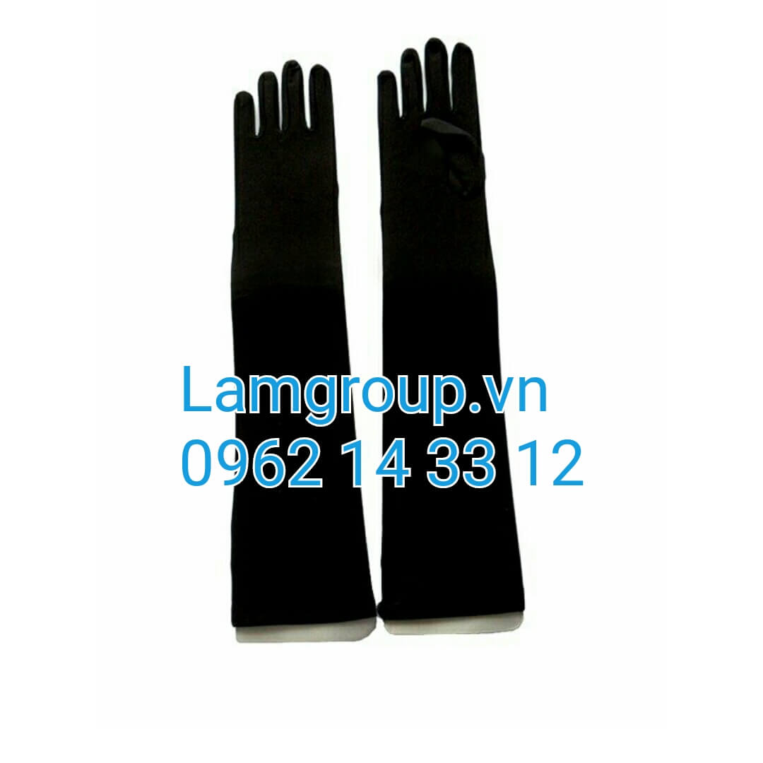 Găng tay vải đen kiểu dài Găng tay vải đen kiểu dài