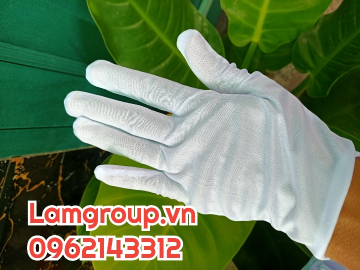 Găng tay vải trắng mỏng cotton trong ngành dệt may-da giày Găng tay vải trắng mỏng cotton trong ngành dệt may-da giày