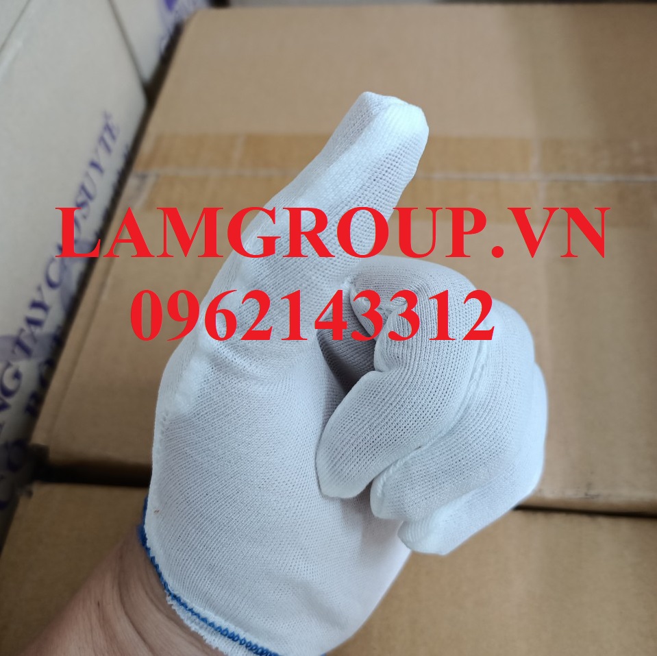 Găng tay vải trắng T5 viền Lamgroupvn