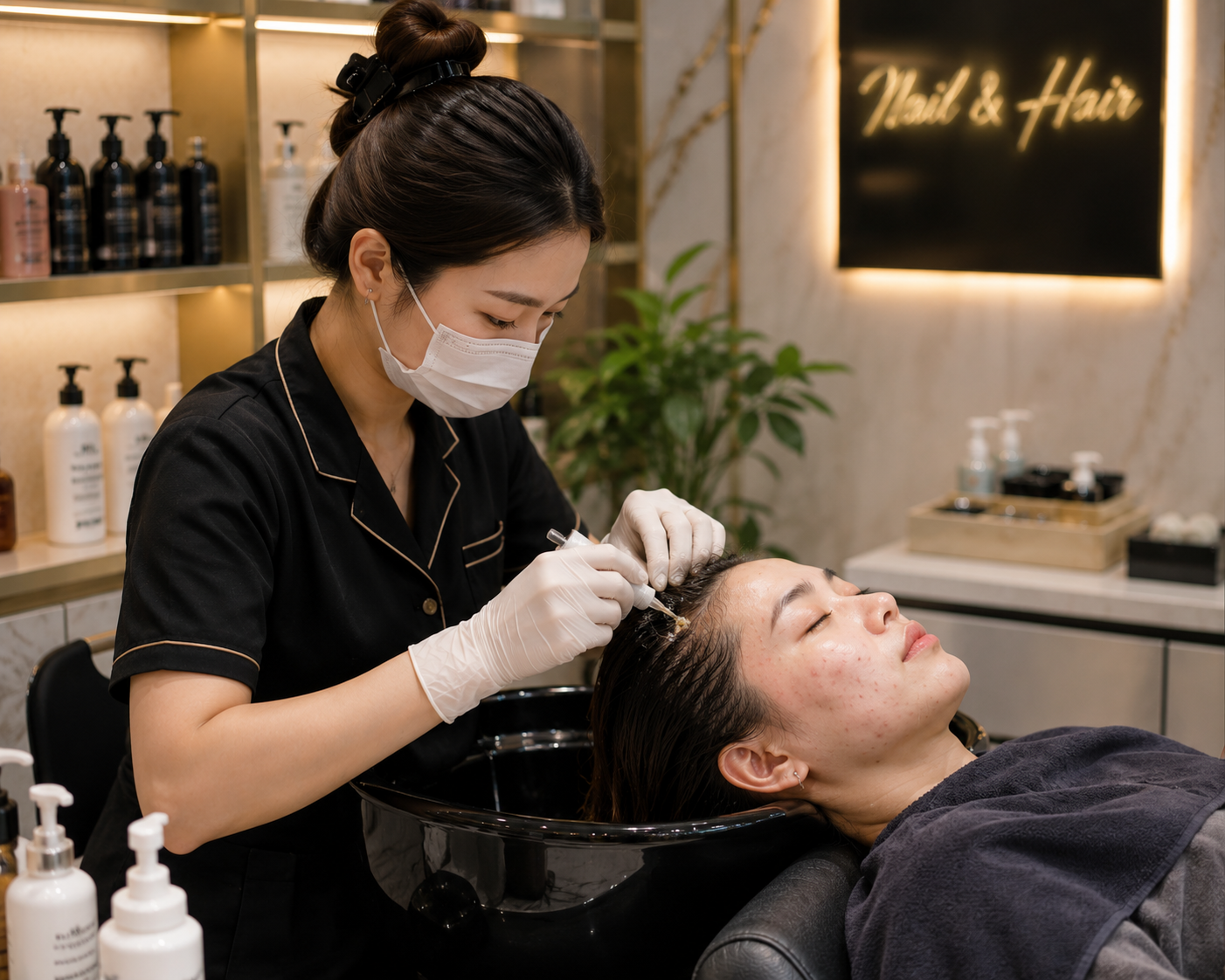 Găng tay màu đen cho spa/nail Găng tay màu đen cho spa/nail