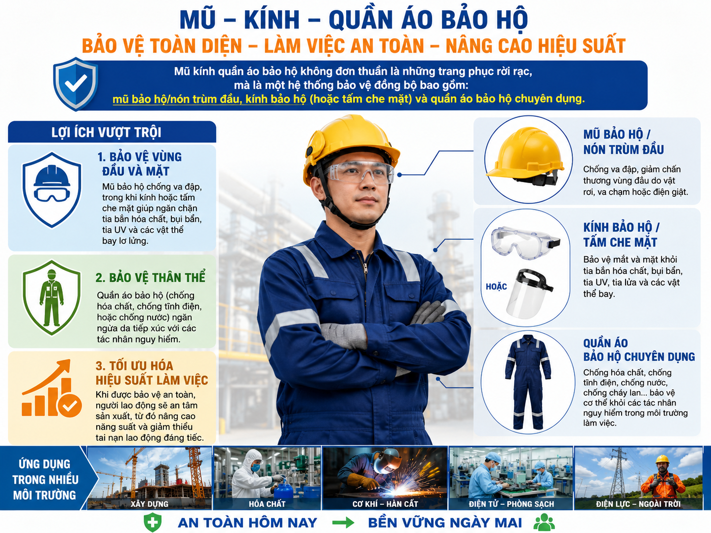 Mũ kính quần áo bảo hộ giá tận xưởng- chiết khấu cao cho doanh nghiệp Mũ kính quần áo bảo hộ giá tận xưởng- chiết khấu cao cho doanh nghiệp